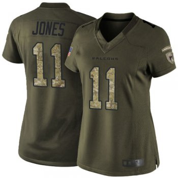 Falcons #11 Julio Jones Green Women's Stitched Football Limited 2015 Salute to Service Jersey
