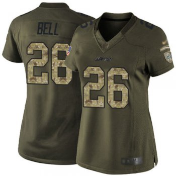 Jets #26 Le'Veon Bell Green Women's Stitched Football Limited 2015 Salute to Service Jersey