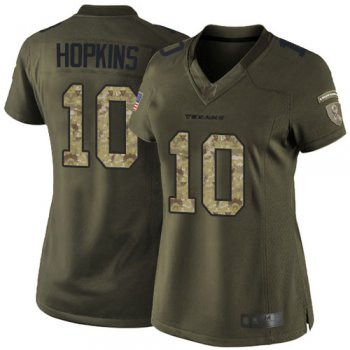 Texans #10 DeAndre Hopkins Green Women's Stitched Football Limited 2015 Salute to Service Jersey