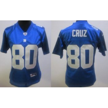 New York Giants #80 Victor Cruz Blue Womens Jersey
