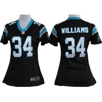 Nike Carolina Panthers #34 DeAngelo Williams Black Game Womens Jersey