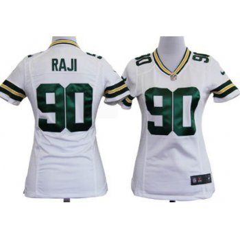 Nike Green Bay Packers #90 B.J. Raji White Game Womens Jersey