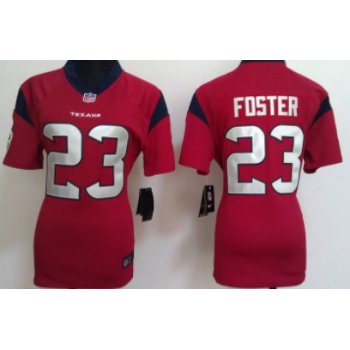 Nike Houston Texans #23 Arian Foster Red Game Womens Jersey