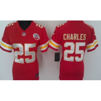 Nike Kansas City Chiefs #25 Jamaal Charles Red Game Womens Jersey