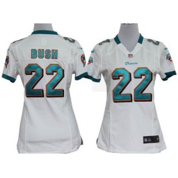Nike Miami Dolphins #22 Reggie Bush White Game Womens Jersey