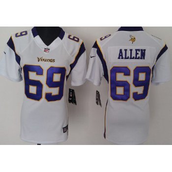 Nike Minnesota Vikings #69 Jared Allen White Game Womens Jersey