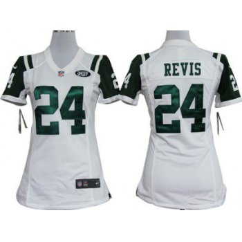 Nike New York Jets #24 Darrelle Revis White Game Womens Jersey