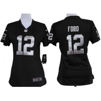 Nike Oakland Raiders #12 Jacoby Ford Black Game Womens Jersey