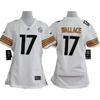 Nike Pittsburgh Steelers #17 Mike Wallace White Game Womens Jersey