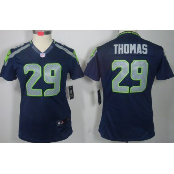 Nike Seattle Seahawks #29 Earl Thomas Navy Blue Limited Womens Jersey
