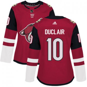 Adidas Arizona Coyotes #10 Anthony Duclair Maroon Home Authentic Women's Stitched NHL Jersey