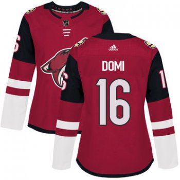 Adidas Arizona Coyotes #16 Max Domi Maroon Home Authentic Women's Stitched NHL Jersey