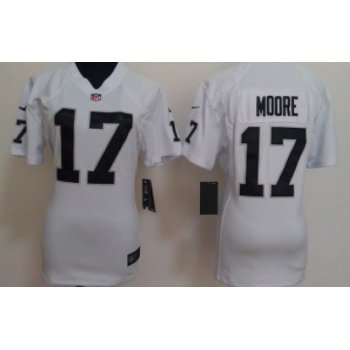 Nike Oakland Raiders #17 Denarius Moore White Game Womens Jersey