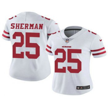 Women's San Francisco 49ers #25 Richard Sherman White 2017 Vapor Untouchable Stitched NFL Nike Limited Jersey