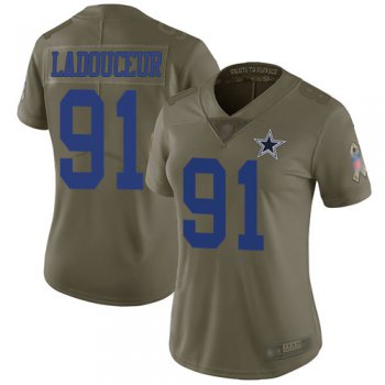 Dallas Cowboys #91 L. P. Ladouceur Women's Olive Limited 2017 Salute to Service Football Jersey