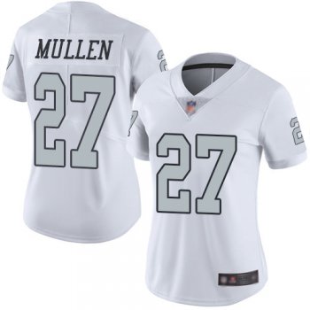 Raiders #27 Trayvon Mullen White Women's Stitched Football Limited Rush Jersey