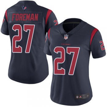 Texans #27 D'Onta Foreman Navy Blue Women's Stitched Football Limited Rush Jersey
