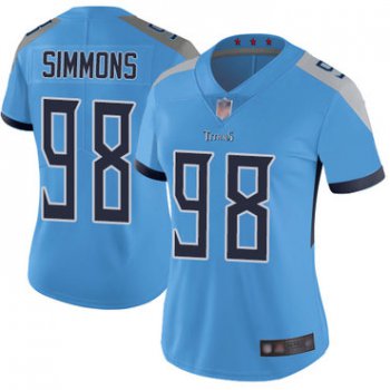 Titans #98 Jeffery Simmons Light Blue Alternate Women's Stitched Football Vapor Untouchable Limited Jersey
