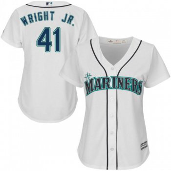 Women's Authentic Seattle Mariners #41 Mike Wright Jr. Majestic Cool Base Home White Jersey