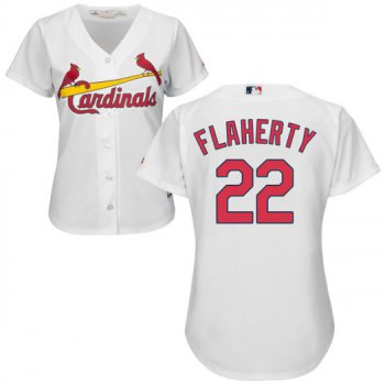 Women's St. Louis Cardinals #22 Jack Flaherty Authentic White Cool Base Home Jersey