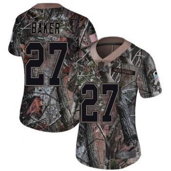 Giants #27 Deandre Baker Camo Women's Stitched Football Limited Rush Realtree Jersey