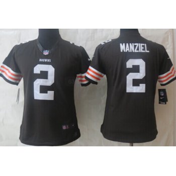 Nike Cleveland Browns #2 Johnny Manziel Brown Limited Womens Jersey