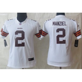 Nike Cleveland Browns #2 Johnny Manziel White Limited Womens Jersey
