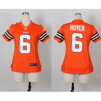 Nike Cleveland Browns #6 Brian Hoyer Orange Game Womens Jersey
