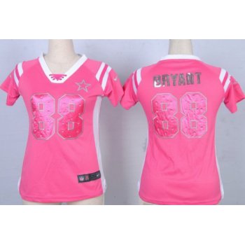 Nike Dallas Cowboys #88 Dez Bryant Drilling Sequins Pink Womens Jersey