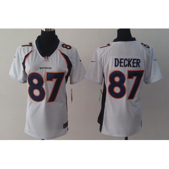 Nike Denver Broncos #87 Eric Decker 2013 White Game Womens Jersey