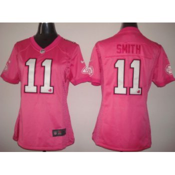 Nike Kansas City Chiefs #11 Alex Smith Pink Love Womens Jersey