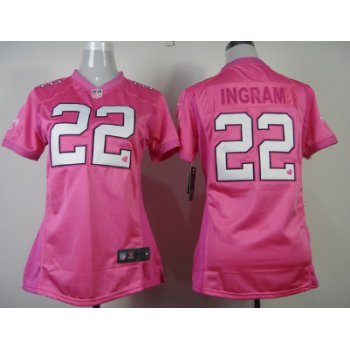 Nike New Orleans Saints #22 Mark Ingram Pink Love Womens Jersey