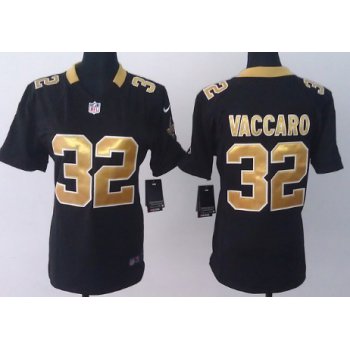 Nike New Orleans Saints #32 Kenny Vaccaro Black Game Womens Jersey