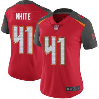 Buccaneers #41 Devin White Red Team Color Women's Stitched Football Vapor Untouchable Limited Jersey