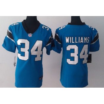 Nike Carolina Panthers #34 DeAngelo Williams Light Blue Game Womens Jersey