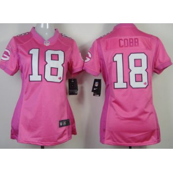 Nike Green Bay Packers #18 Randall Cobb Pink Love Womens Jersey