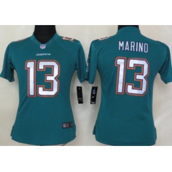 Nike Miami Dolphins #13 Dan Marino 2013 Green Limited Womens Jersey