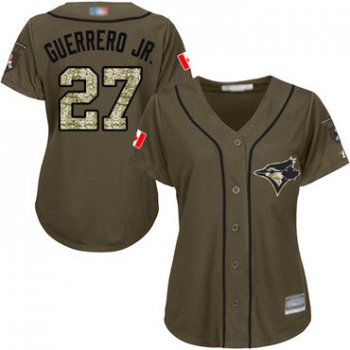 Blue Jays #27 Vladimir Guerrero Jr. Green Salute to Service Women's Stitched Baseball Jersey