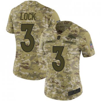 Broncos #3 Drew Lock Camo Women's Stitched Football Limited 2018 Salute to Service Jersey