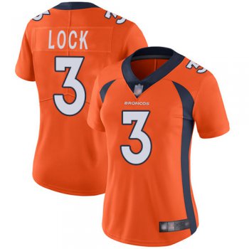 Broncos #3 Drew Lock Orange Team Color Women's Stitched Football Vapor Untouchable Limited Jersey
