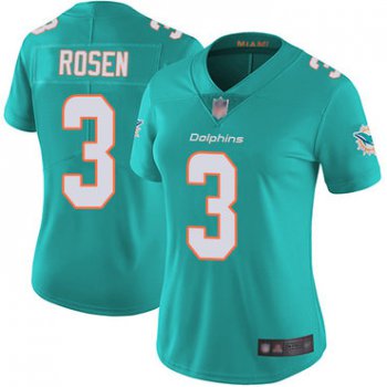 Dolphins #3 Josh Rosen Aqua Green Team Color Women's Stitched Football Vapor Untouchable Limited Jersey