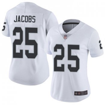 Raiders #25 Josh Jacobs White Women's Stitched Football Vapor Untouchable Limited Jersey