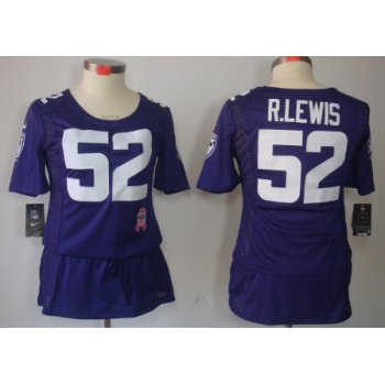 Nike Baltimore Ravens #52 Ray Lewis Breast Cancer Awareness Purple Womens Jersey
