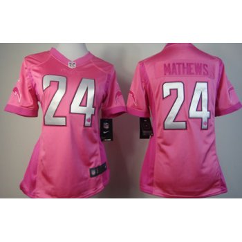 Nike San Diego Chargers #24 Ryan Mathews Pink Love Womens Jersey