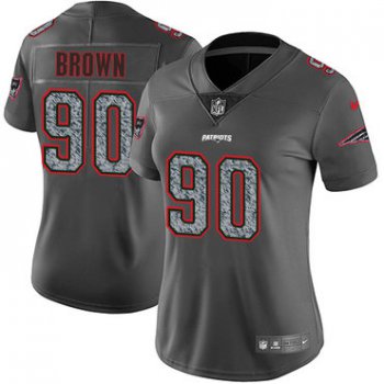 Women's Nike New England Patriots #90 Malcom Brown Gray Static NFL Vapor Untouchable Game Jersey