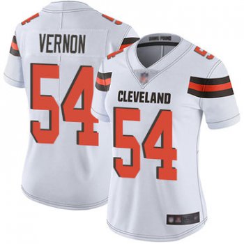 Browns #54 Olivier Vernon White Women's Stitched Football Vapor Untouchable Limited Jersey