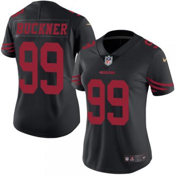 Nike 49ers #99 DeForest Buckner Black Women's Stitched NFL Limited Rush Jersey