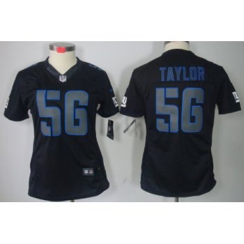 Nike New York Giants #56 Lawrence Taylor Black Impact Limited Womens Jersey