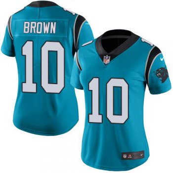 Nike Panthers #10 Corey Brown Blue Women's Stitched NFL Limited Rush Jersey