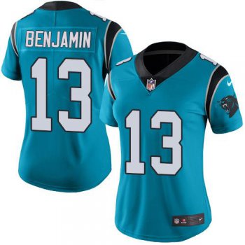 Nike Panthers #13 Kelvin Benjamin Blue Women's Stitched NFL Limited Rush Jersey